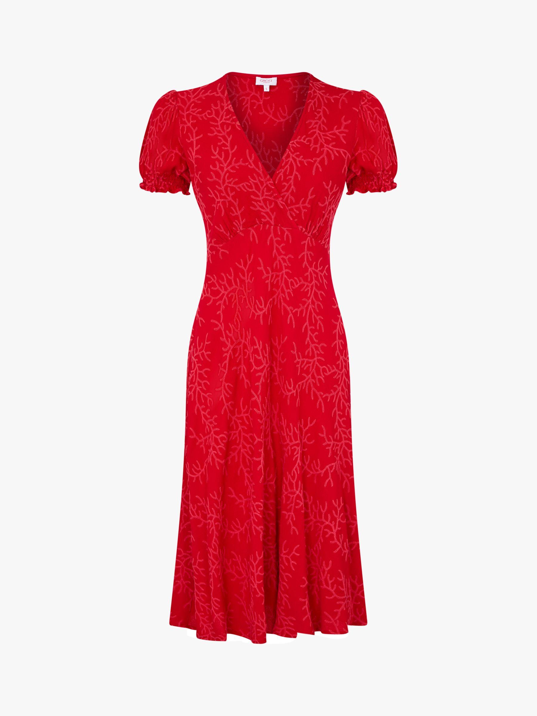 Ghost Synthetic Jemima Dress in Red - Lyst