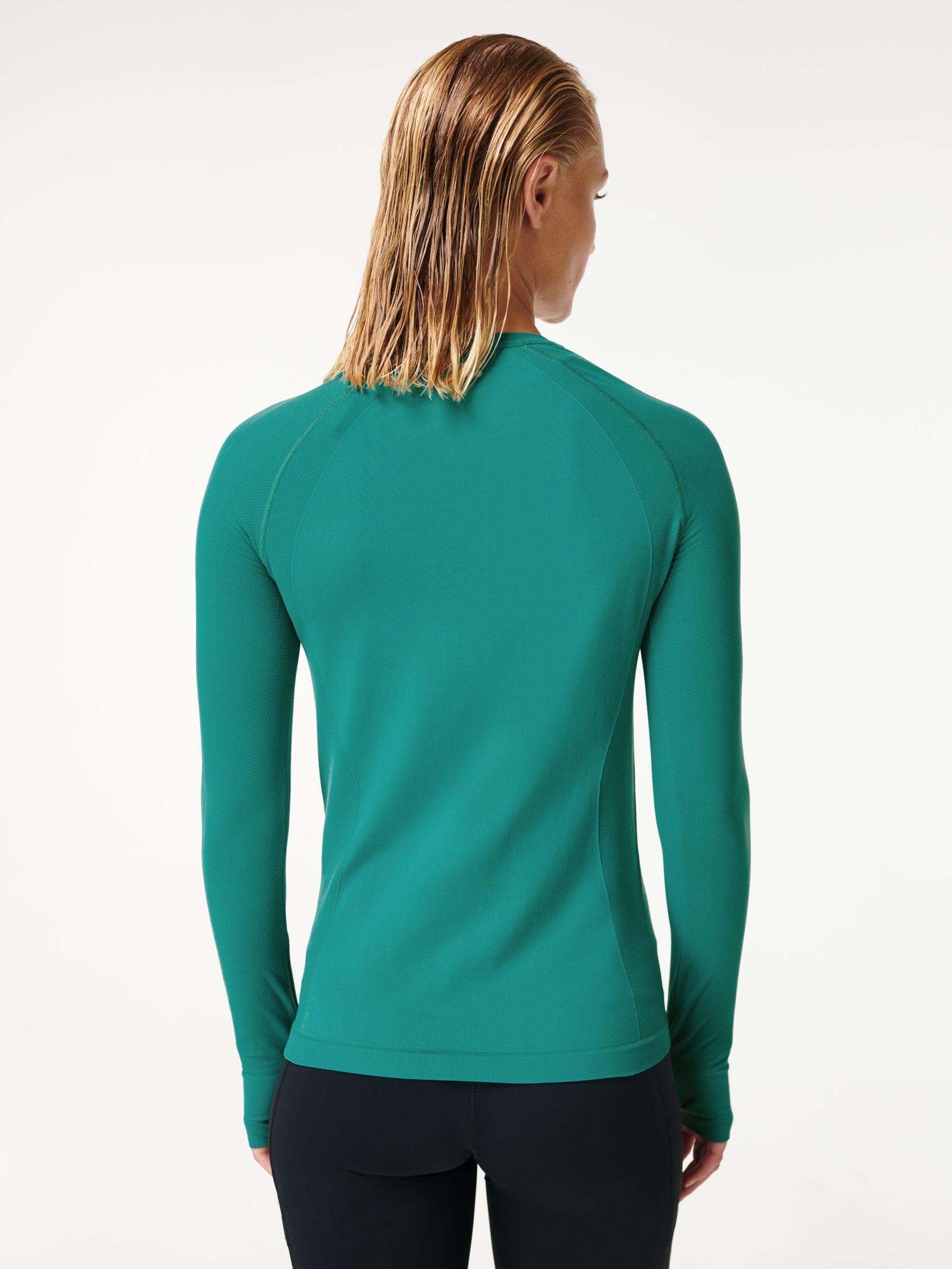 Sweaty Betty Athlete Seamless Workout Long Sleeve Top in Green