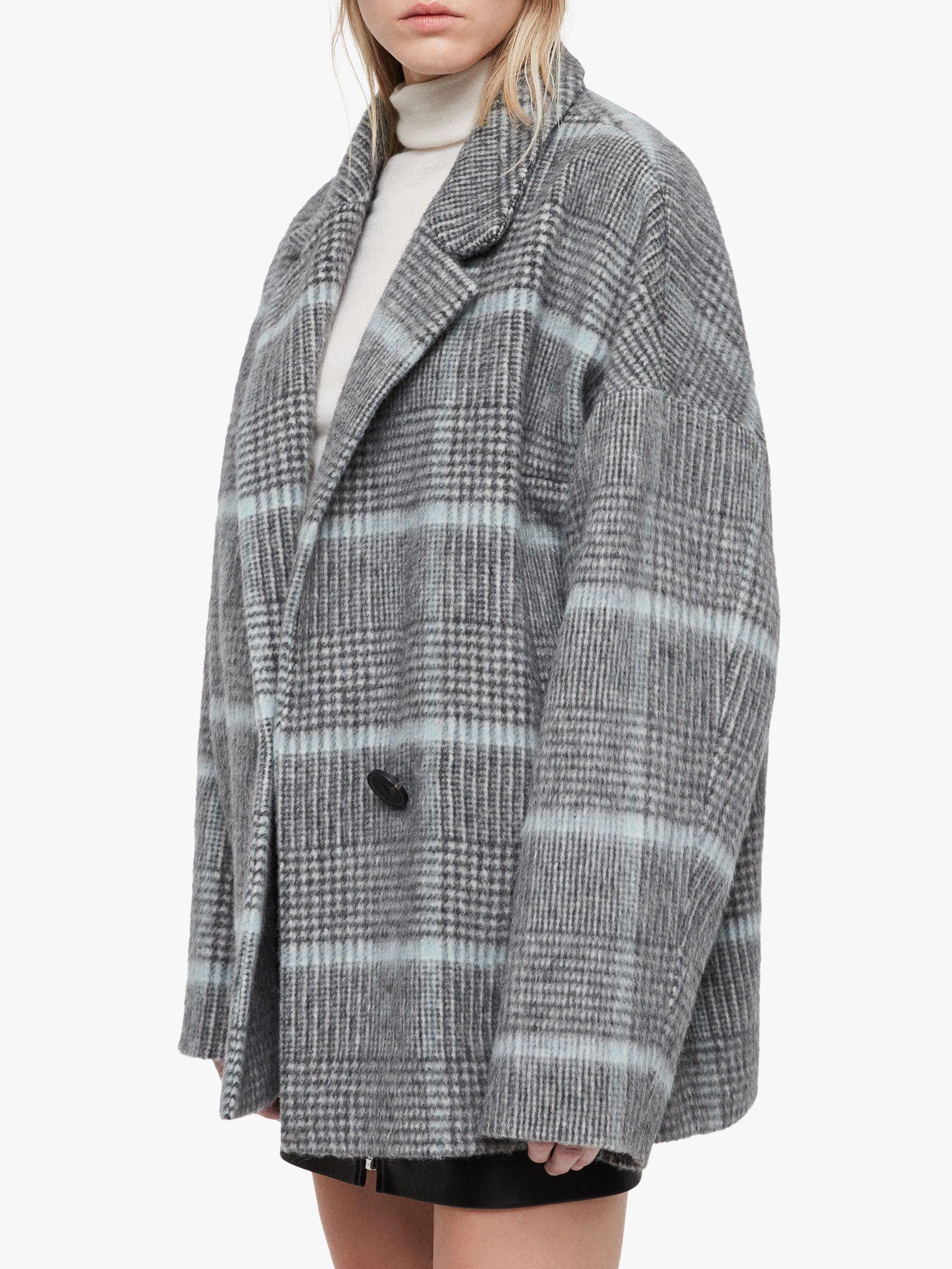 allsaints simi check coat