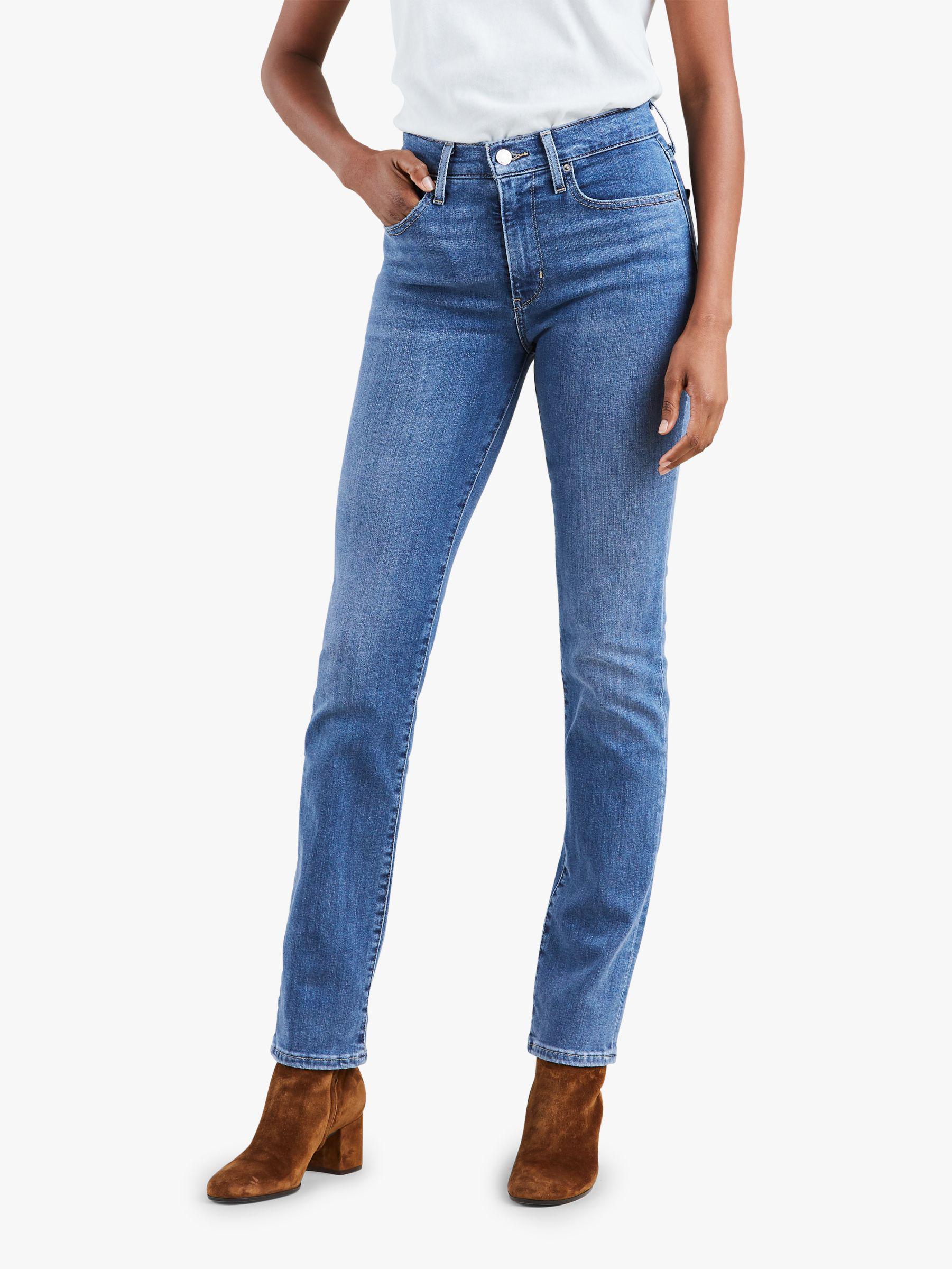 levi's 724 high rise straight jeans stellar blue