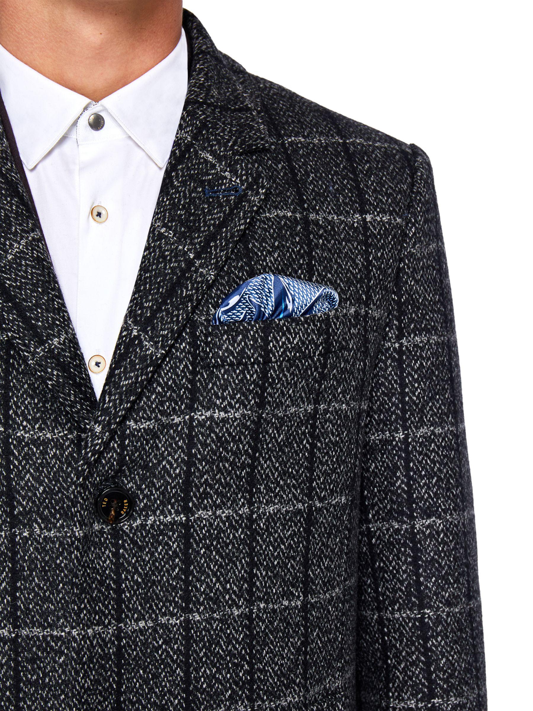 mens grey check overcoat