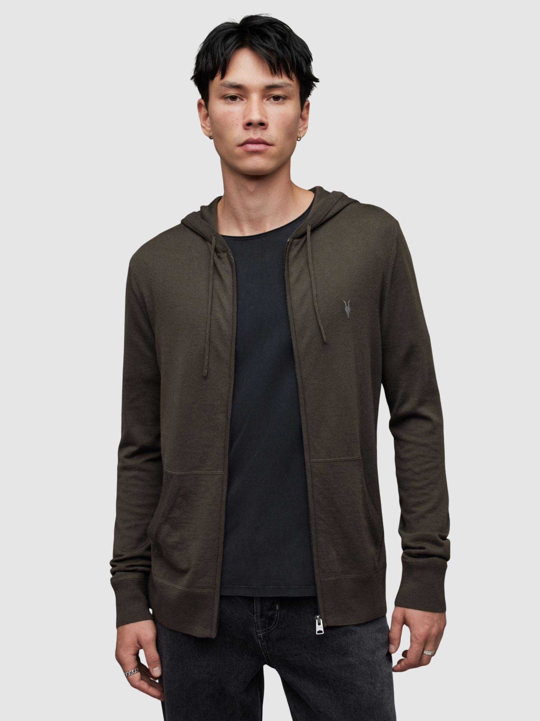 AllSaints Mode Merino Wool Zip Up Hoodie in Grey for Men Lyst UK