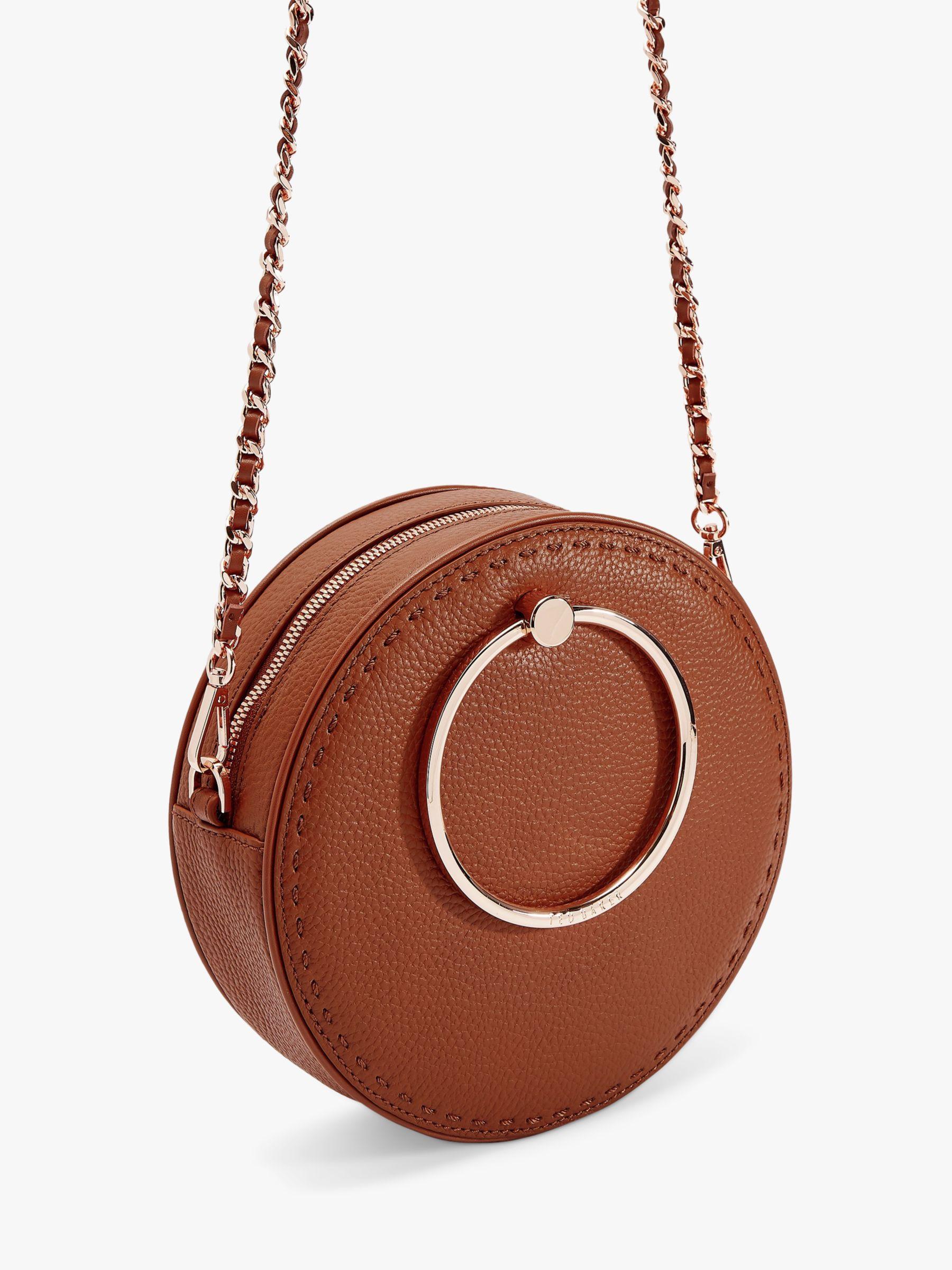 Ted Baker Maddie Circle Leather Crossbody Bag in Brown - Lyst