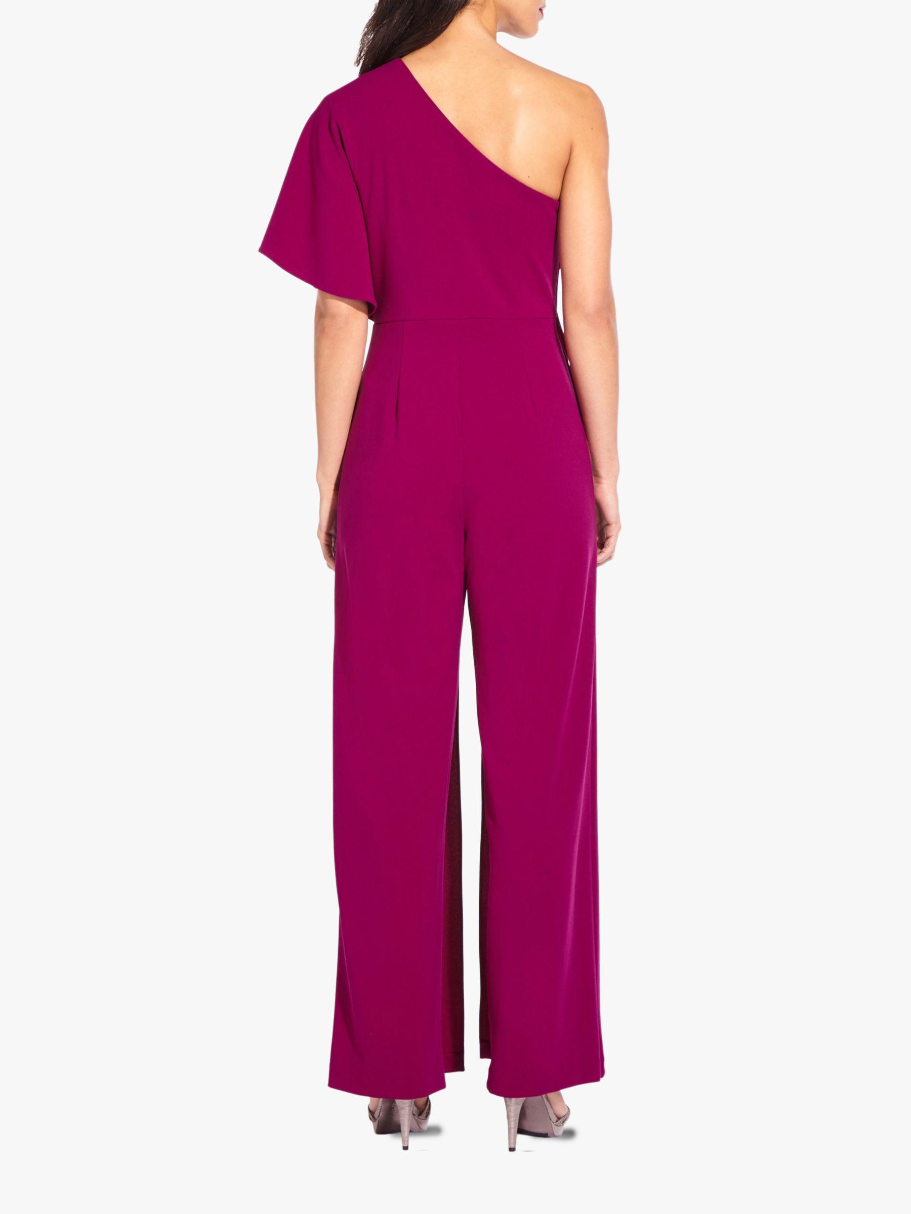 adrianna papell flutter one shoulder jumpsuit