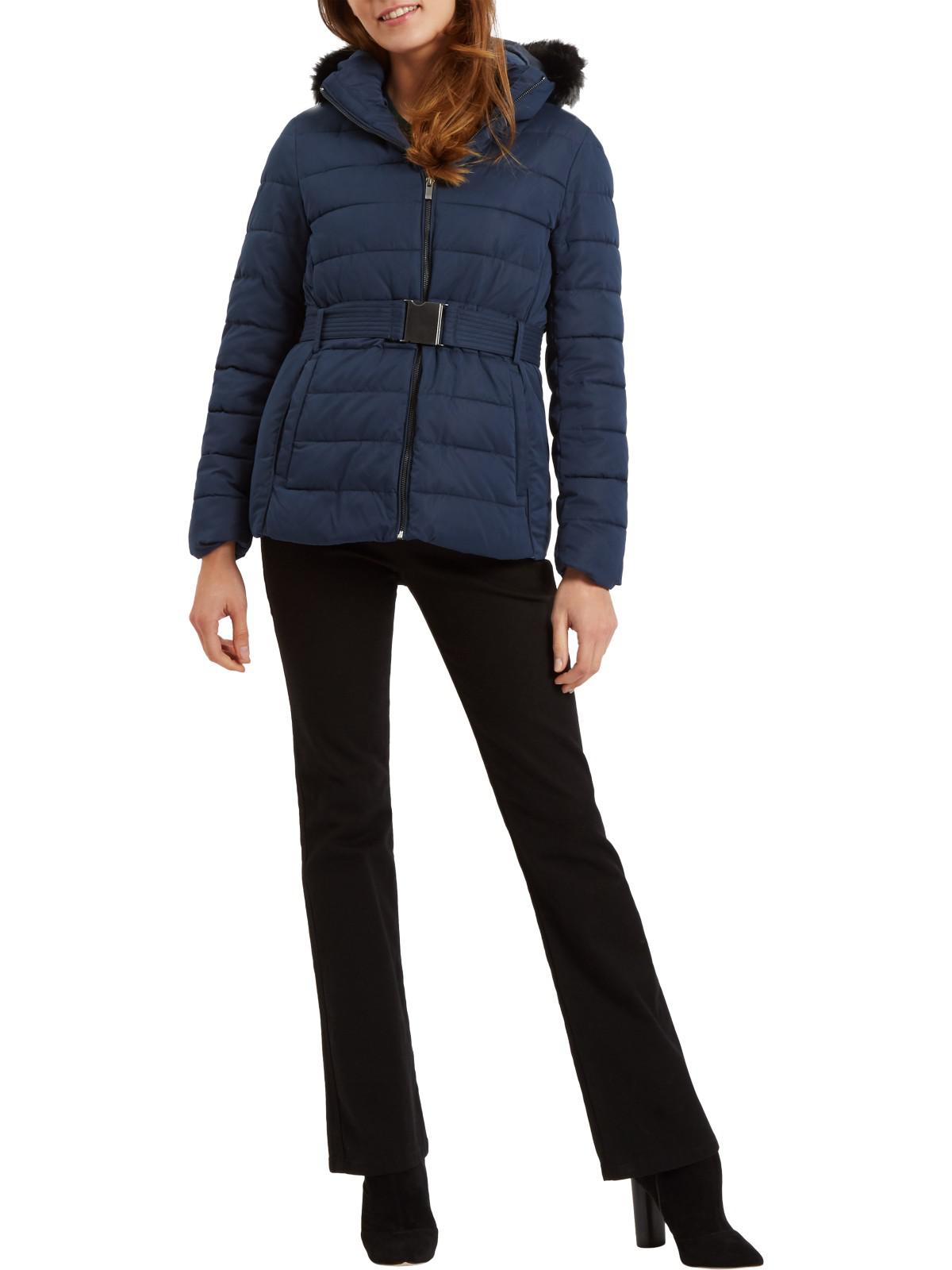 short belted puffer coat