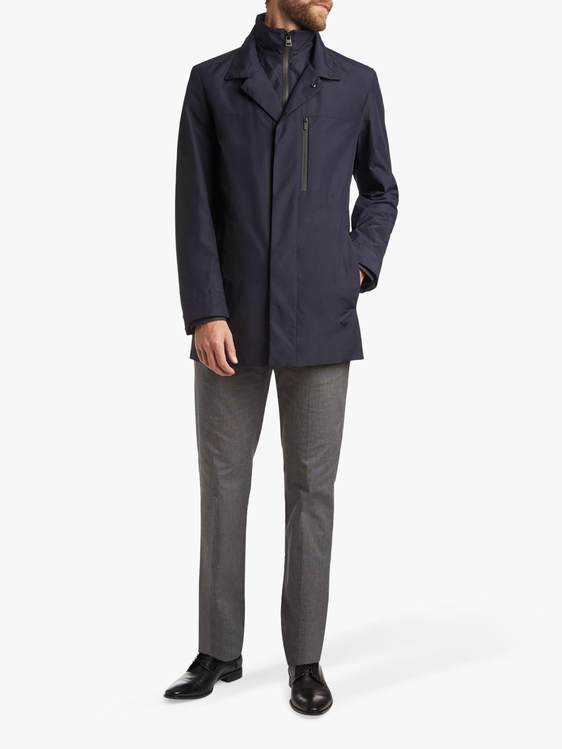 BOSS by HUGO BOSS Synthetic Hugo By Barelto Water Repellent Detachable  Stand Collar Coat in Navy (Blue) for Men - Lyst