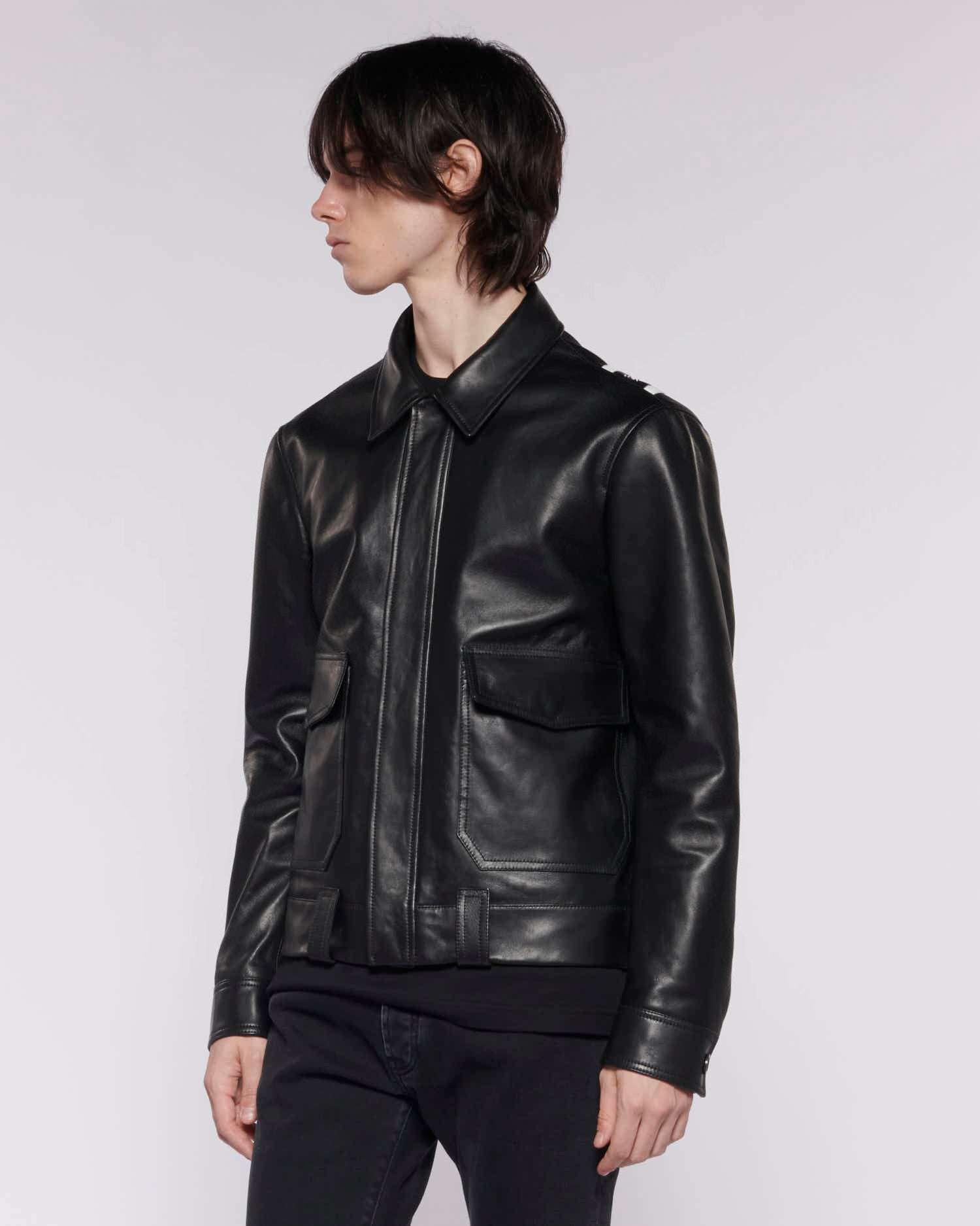 John Richmond Genuine Leather Jacket With Studs And Contrasting Logo in  Black for Men | Lyst