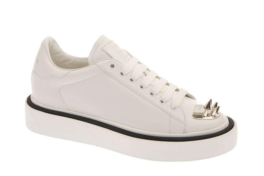 John Richmond Leather Sneakers With Studs in White | Lyst