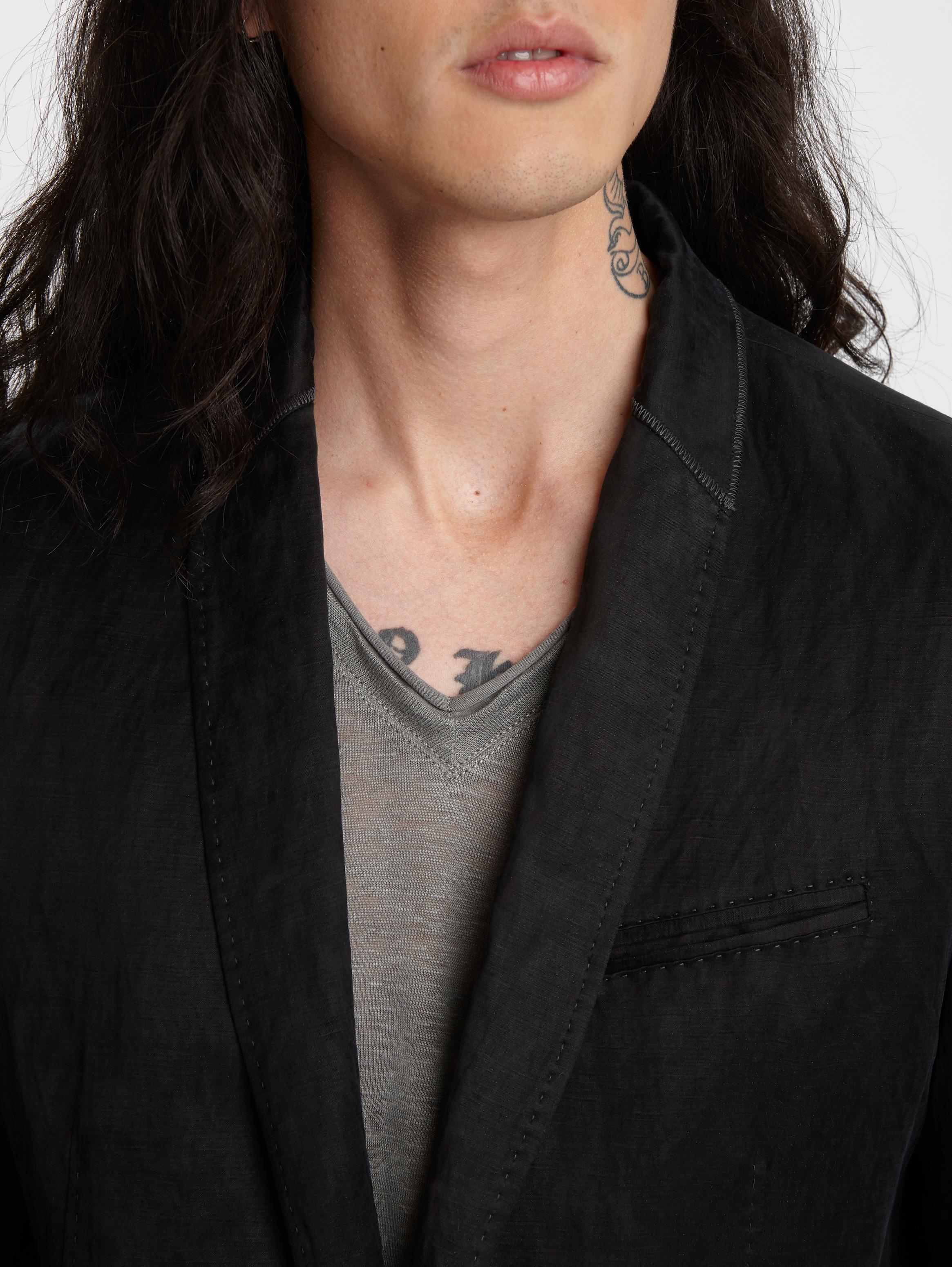 John Varvatos Linen Shawl Collar Jacket in Black for Men Lyst