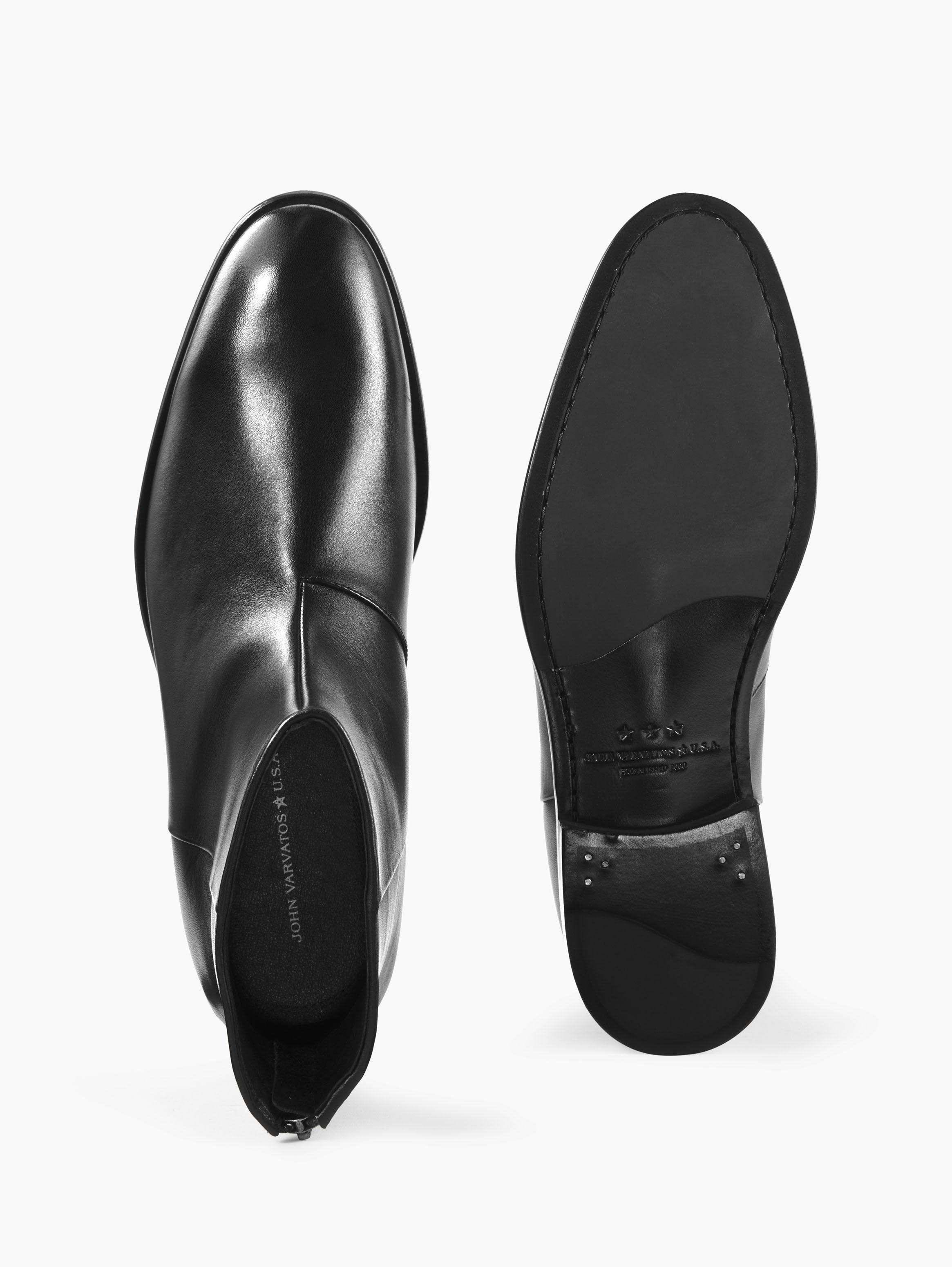 John Varvatos Leather Nyc Back Zip Boot in Black for Men - Lyst