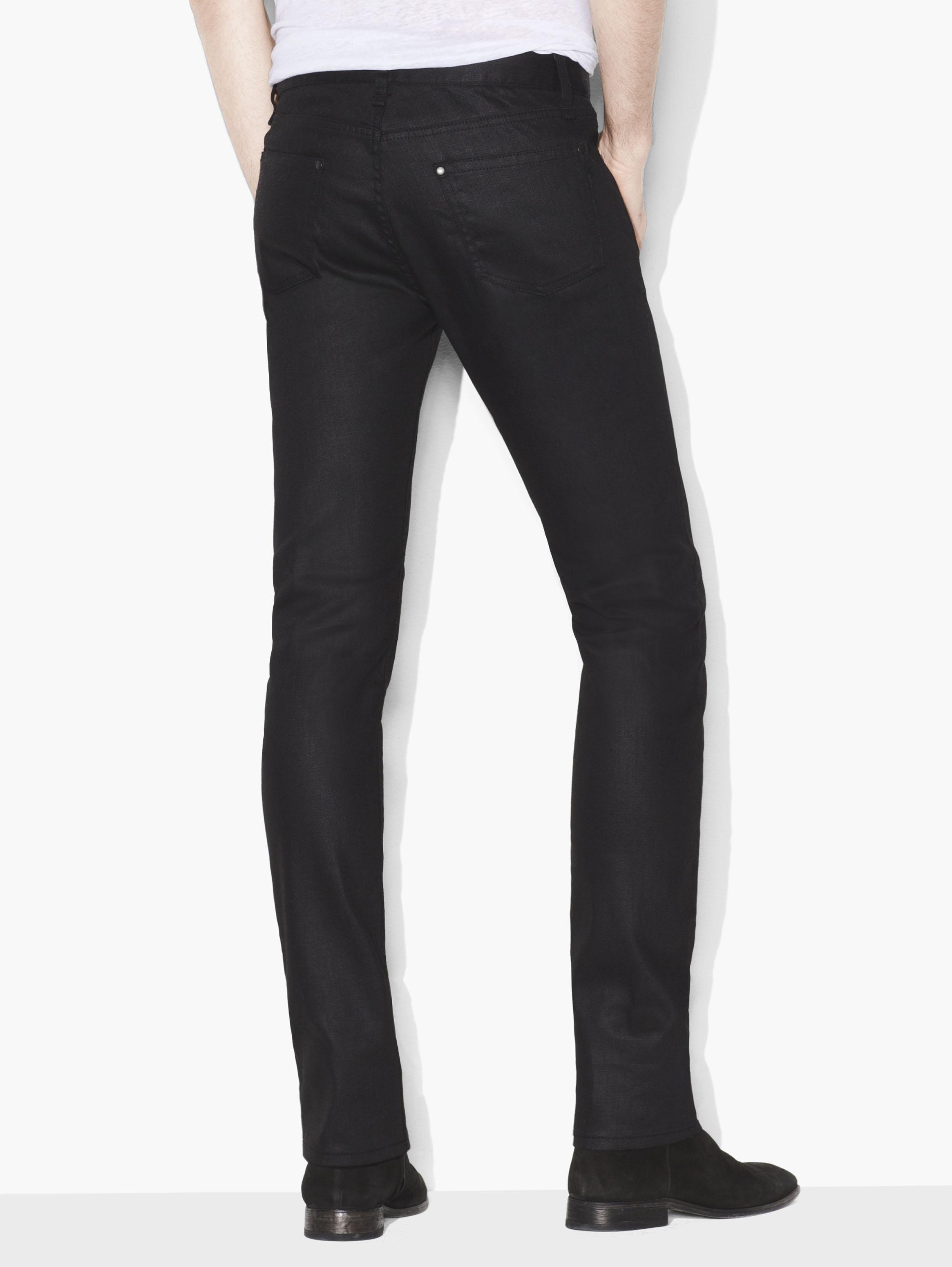 John Varvatos Chelsea Coated Cotton Jean in Black for Men Lyst
