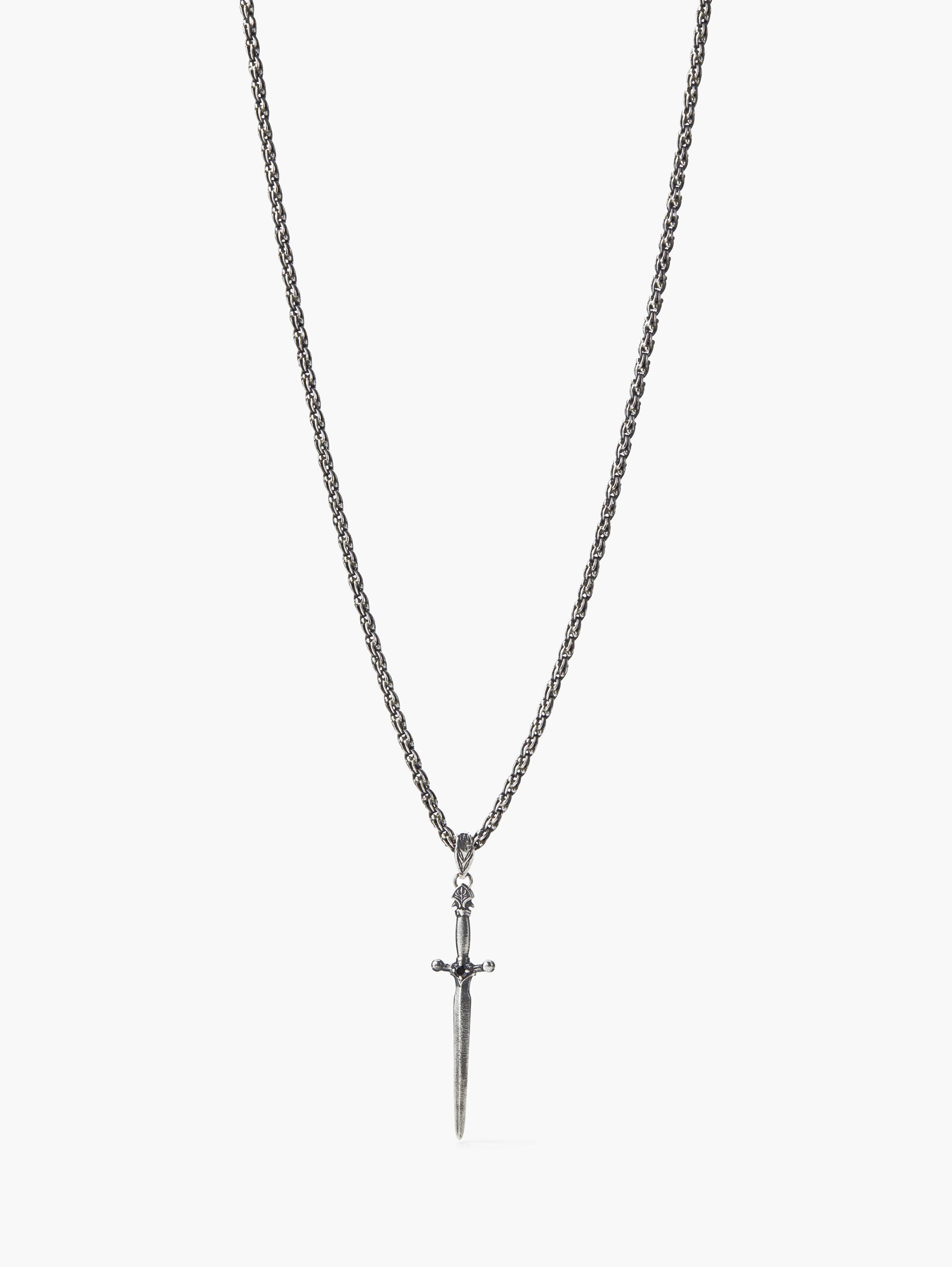 John Varvatos Silver DAGGER Necklace in 