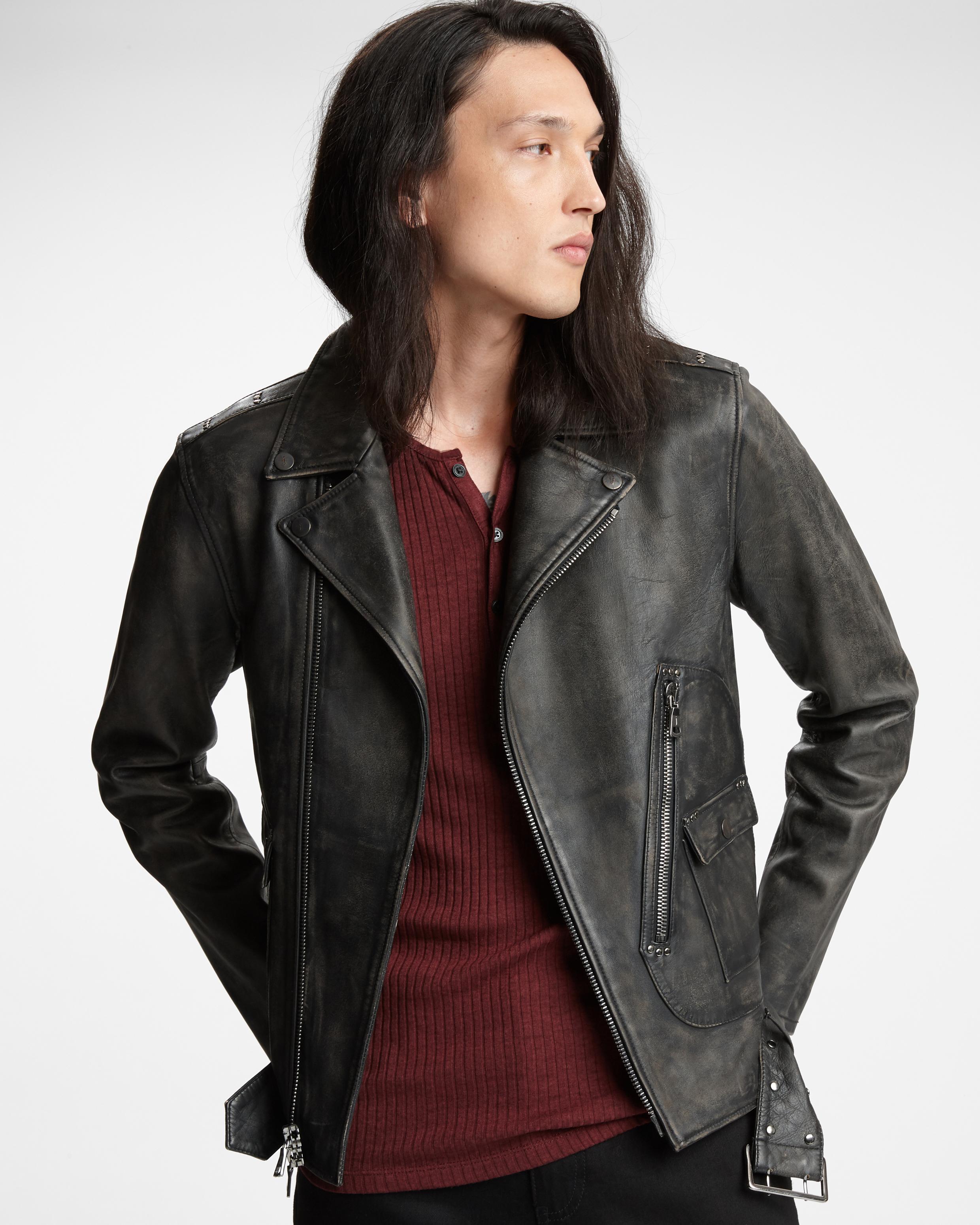 Trucker Jacket John Varvatos Leather Biker Jacket John Varvatos