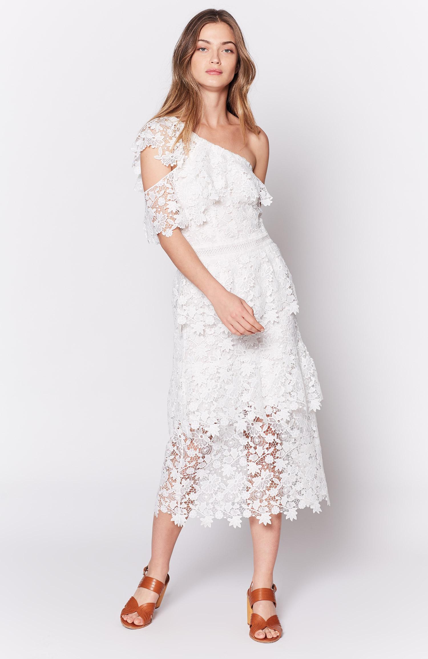 joie white lace dress