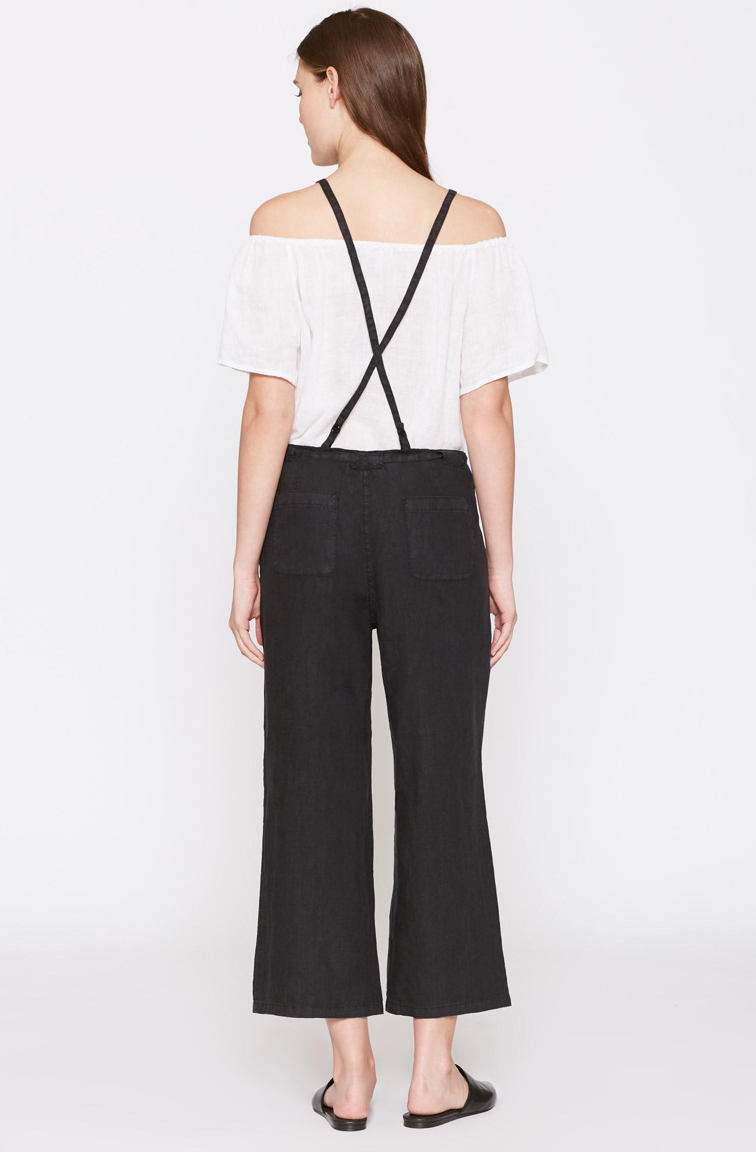 Joie Lorine Linen Overalls In Black Lyst joie lorine linen overalls in black lyst