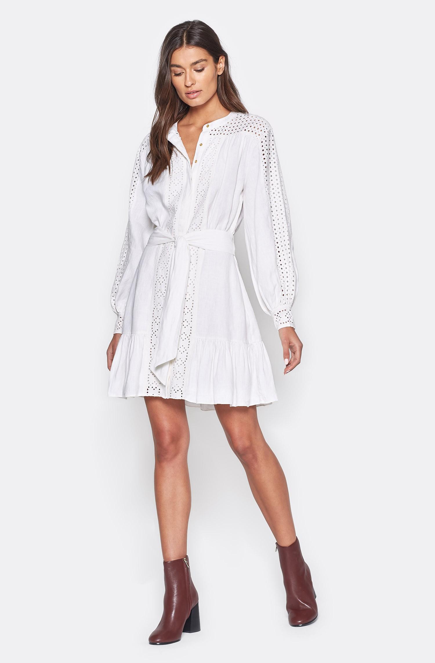 joie white linen dress