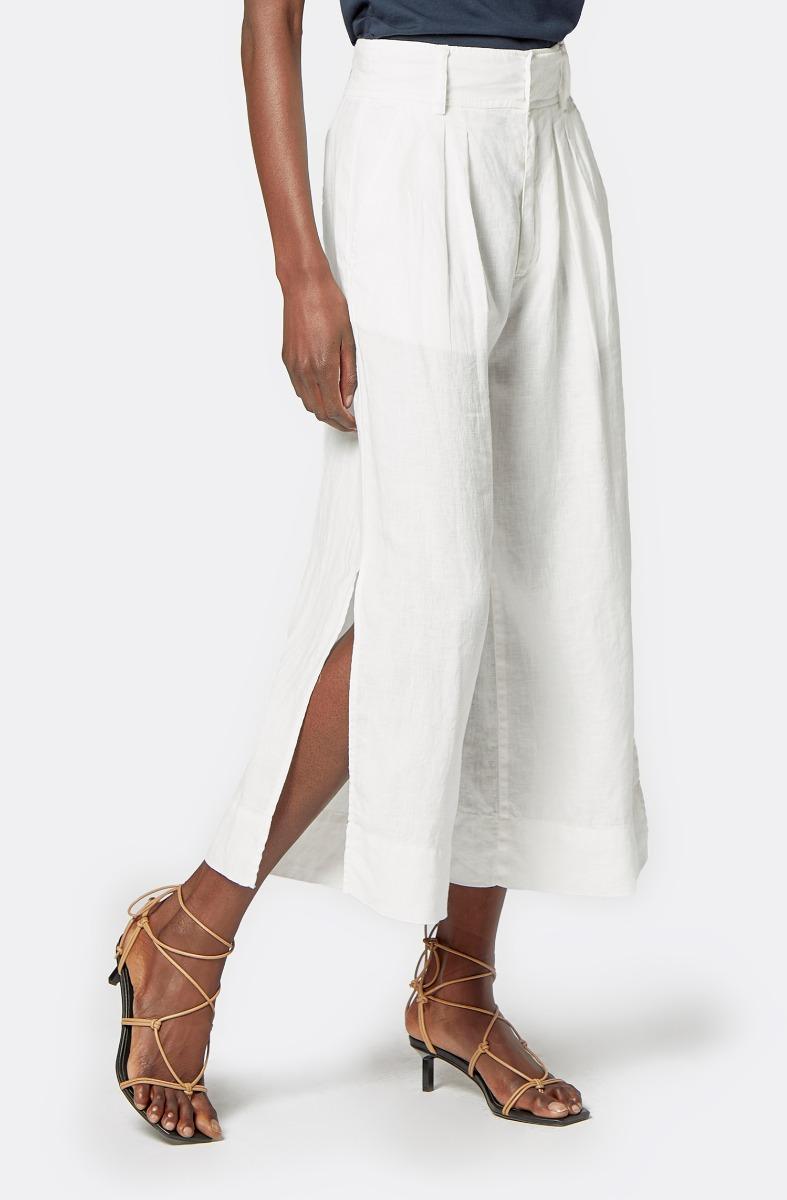 Joie Paloma Cropped Linen Pant in White 