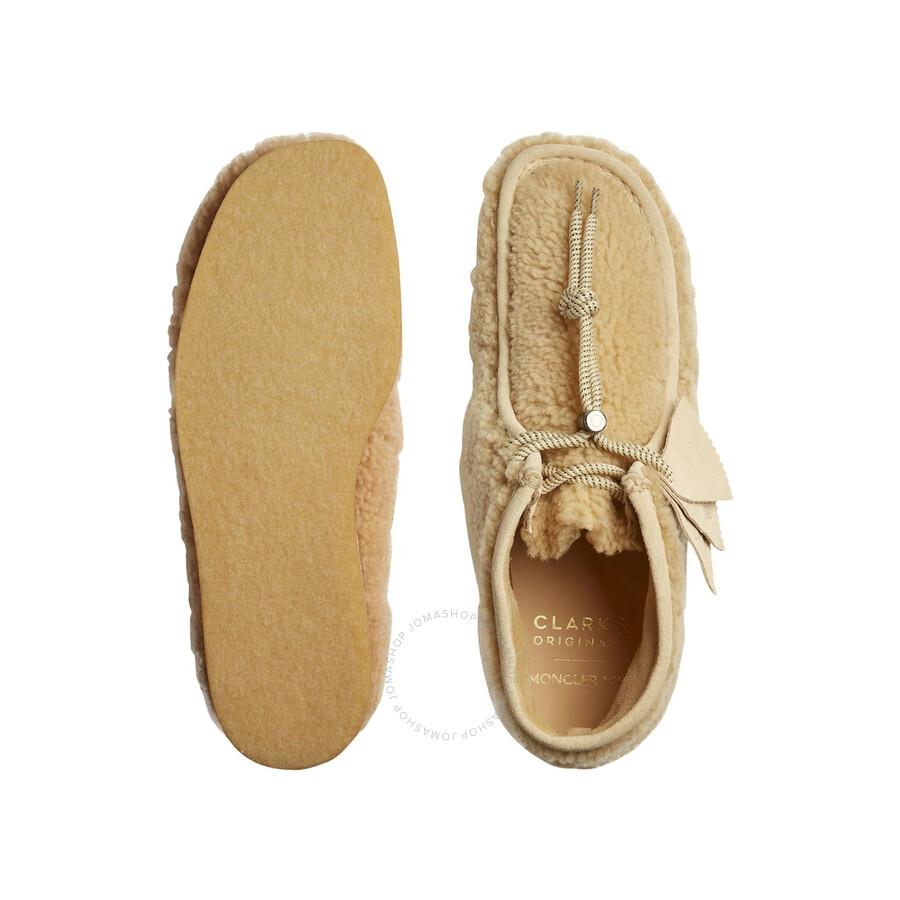 Moncler Clarks Originals Wallabee Shearling Boots, Brand Size 40