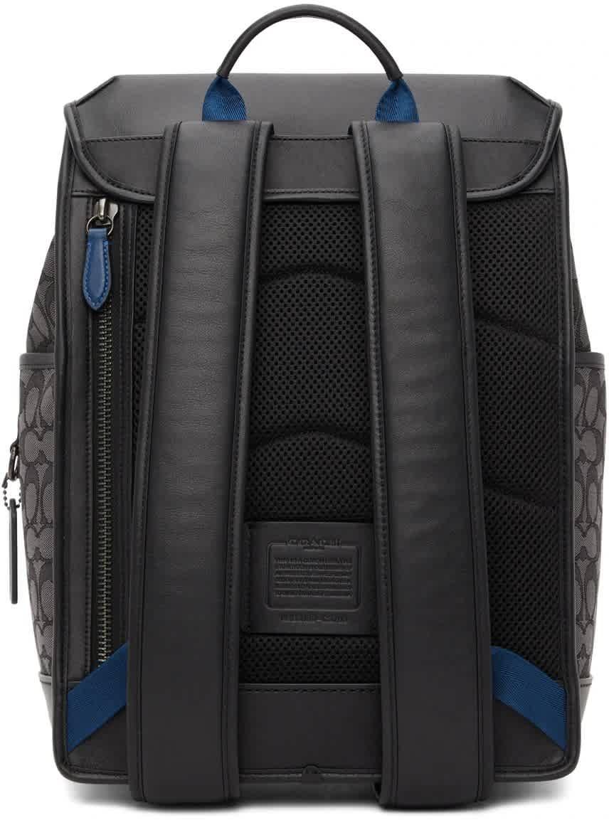 COACH Signature Jacquard League Flap Backpack in Black for Men | Lyst