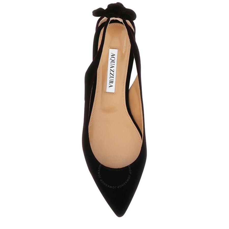 Aquazzura Deneuve Bow Tie Pointed toe Ballet Flats in Black Lyst
