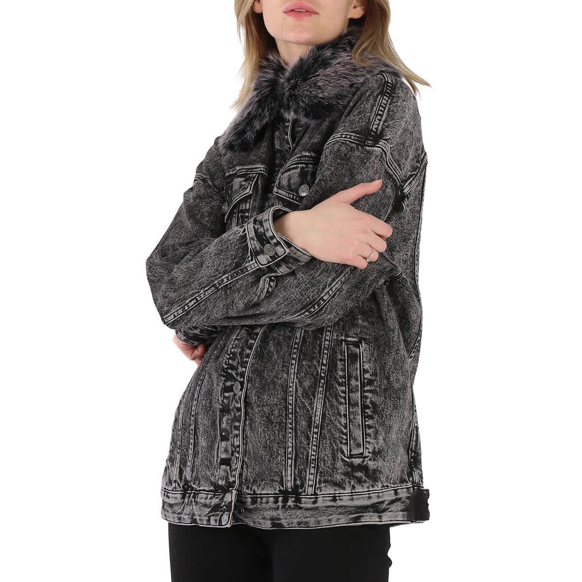 Michael Kors Acid wash Denim Jacket in Black Lyst UK