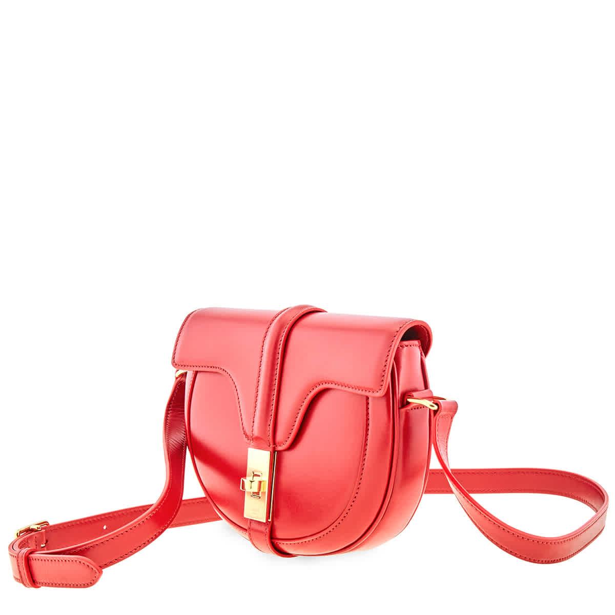 Celine Leather Small Besace 16 Bag In Satinated Calfskin in Gold Tone,Red  (Pink) - Lyst