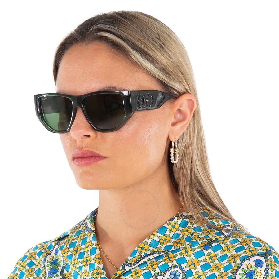 Ferragamo Green Geometric Sunglasses Sf1077s 317 56 | Lyst