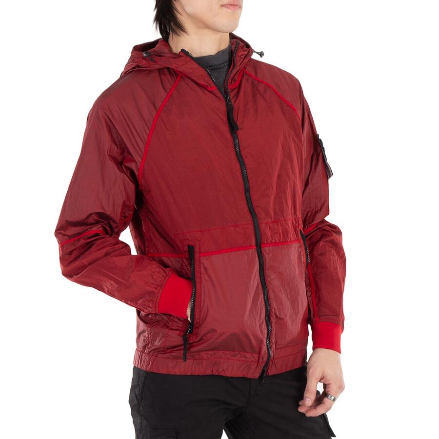 Stone Island Lightweight Hooded Jacket in Red for Men Lyst