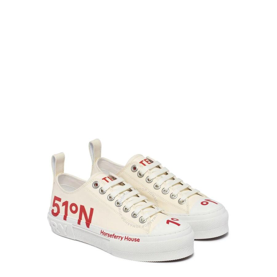 Burberry Coordinates Printed Lace-Up Sneakers, Brand Size 40