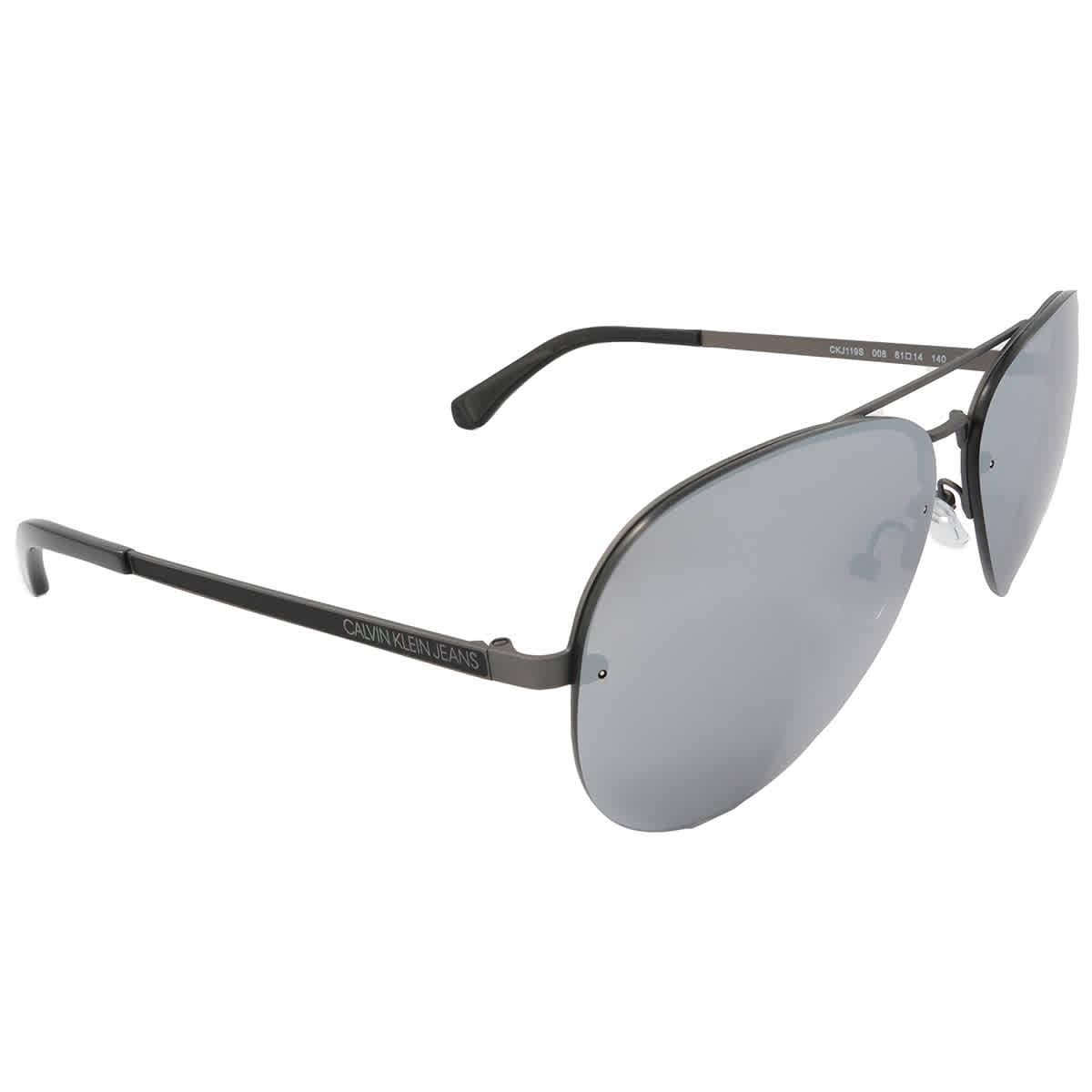 Calvin Klein Grey Pilot Sunglasses in Gray | Lyst
