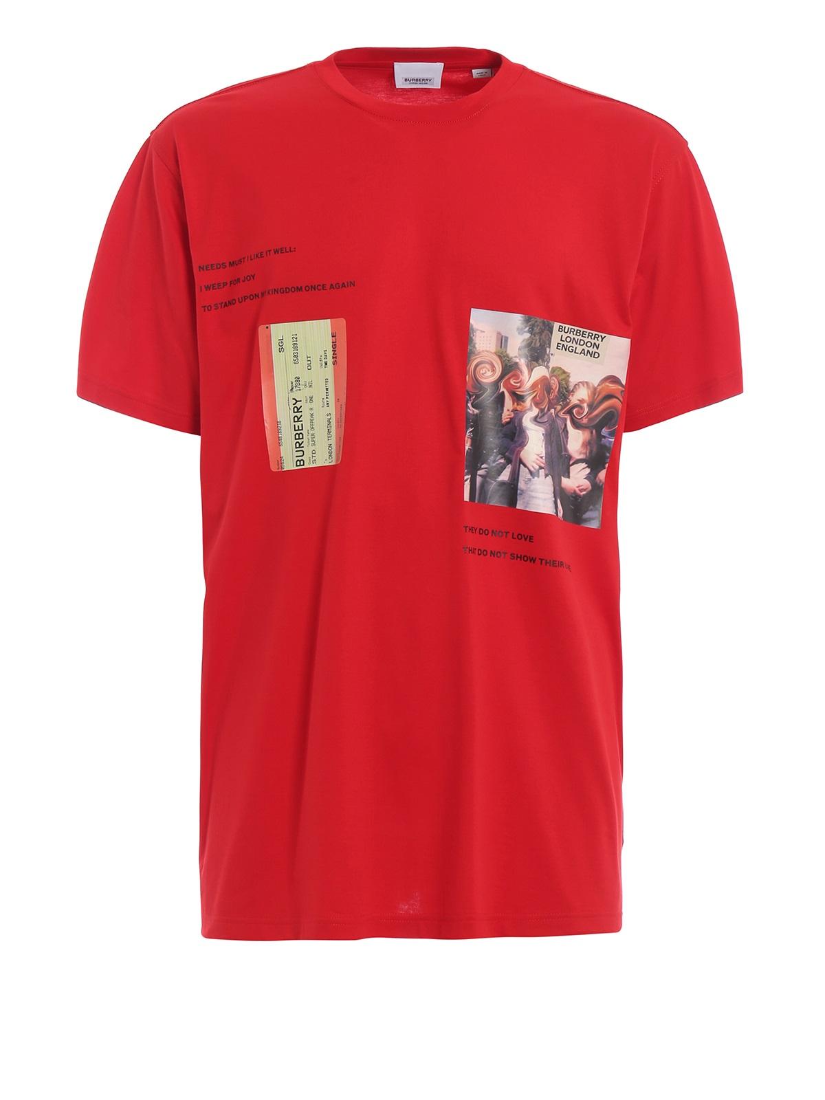 Burberry Graphic Print T Shirt in Red for Men | Lyst