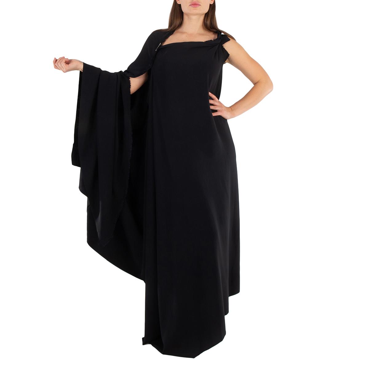 balenciaga one shoulder dress Balenciaga Women's One-Shoulder Ruched Velvet Gown in Black