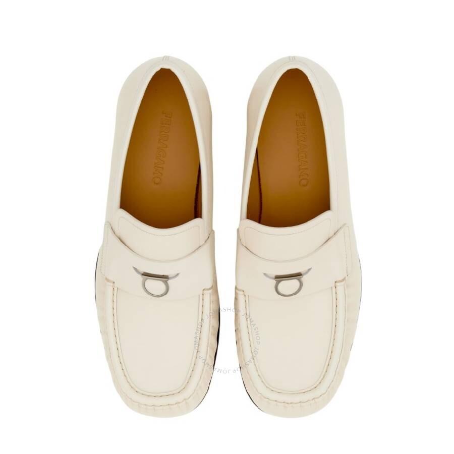 Ferragamo Ferragamo Slip-On Leather Loafers in White for Men  display picture 1