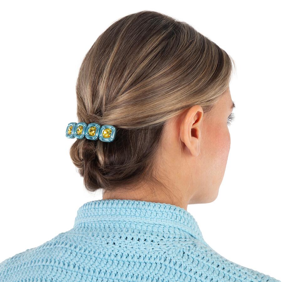 Swarovski Dulcis Cushion Cut Blue & Yellow Crystal Hair Pin Barrette NIB 5617239 Swarovski Hair Accessories for Women on Sale up to 90% Off  main image 4