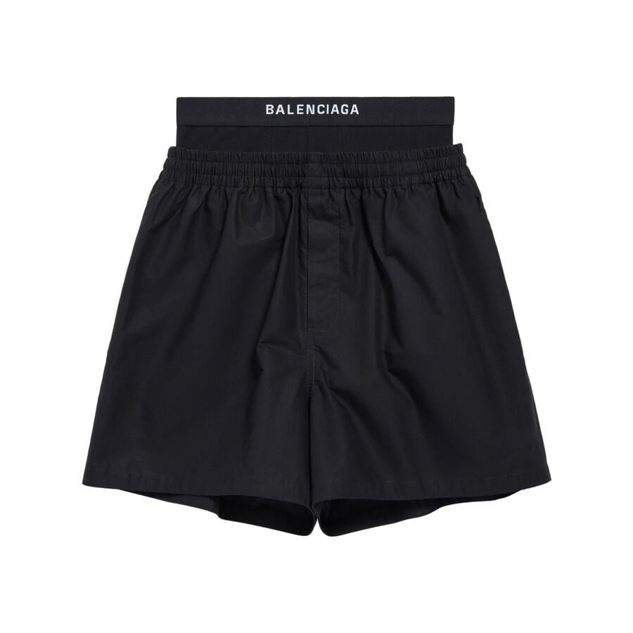 Balenciaga Hybrid Cotton Boxer Shorts in Black for Men | Lyst
