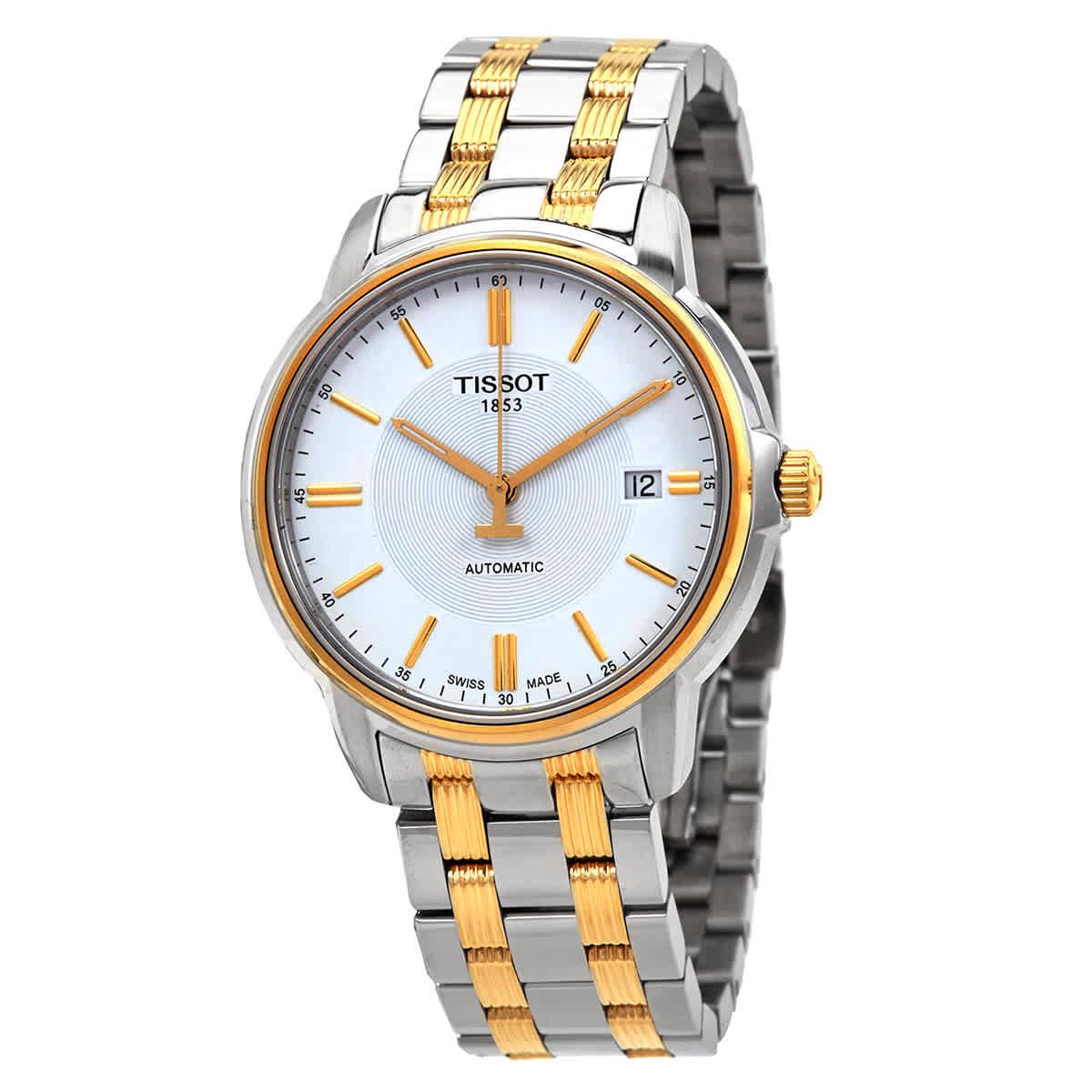 Tissot T-classic Automatic Iii White Dial Mens Watch in Gold Tone