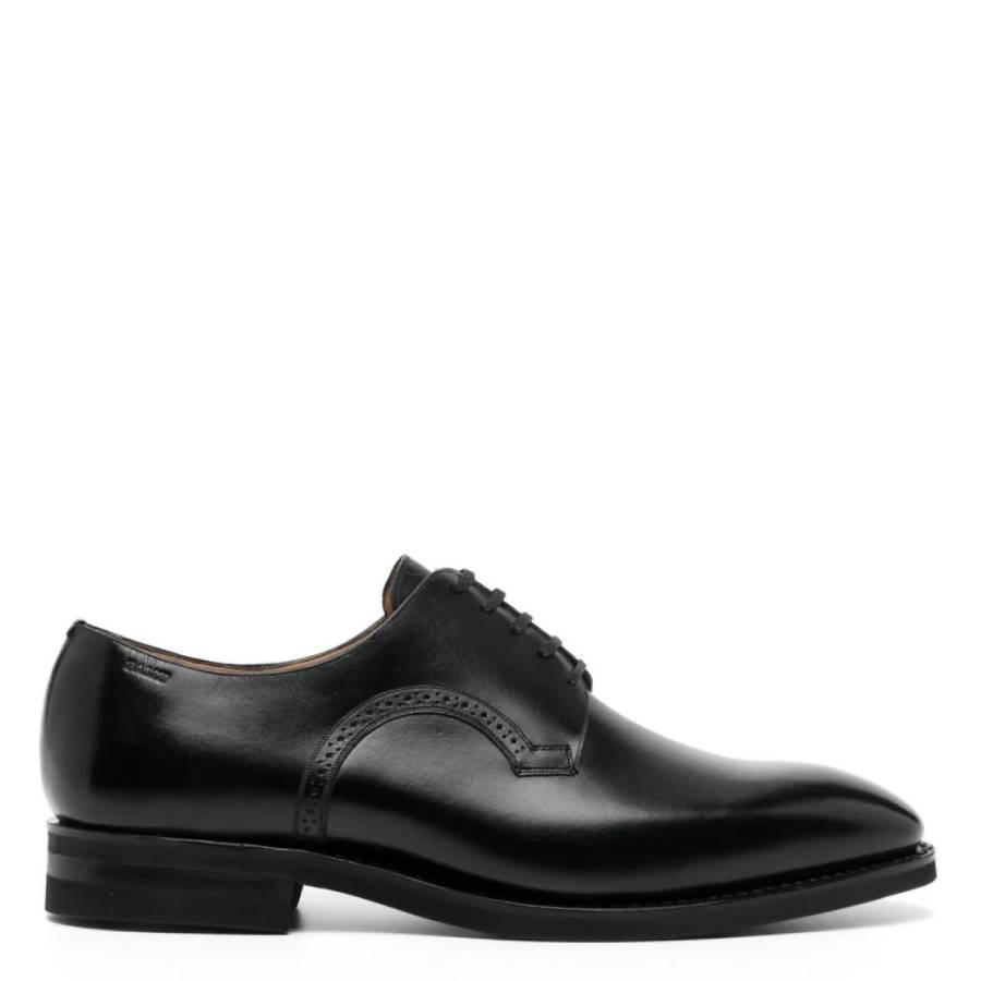 Great Bally Derby Shoes Men 9 Black Leather Lace Up Plain Toe Switzerland Preppy 30336732_61457733_300.jpg main image 3