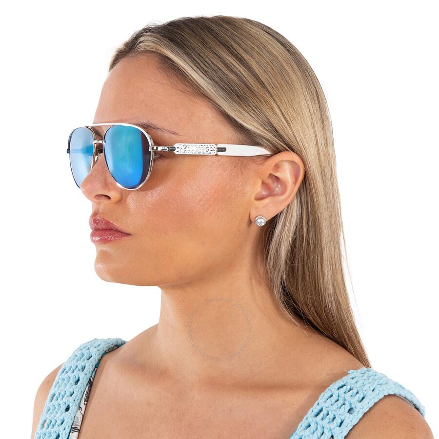 Guess by Marciano Women\'s Aviator Sunglasses - Blue Mirror Lenses Amazon.com: Guess By Marciano GM0760 Sunglasses - Shiny  main image 2