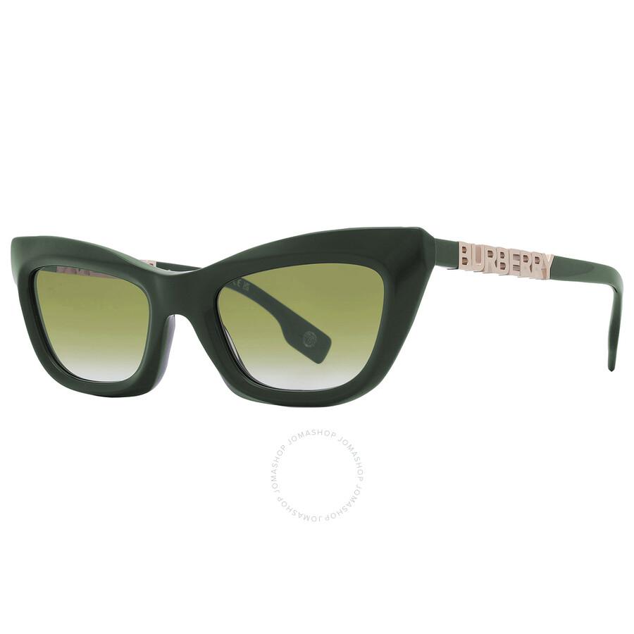 NIB Authentic Burberry Cat Eye Sunglasses Grey Green Silver Metallic Designer Burberry Dark Grey Cat Eye Ladies Sunglasses BE4442U 412587  main image 4