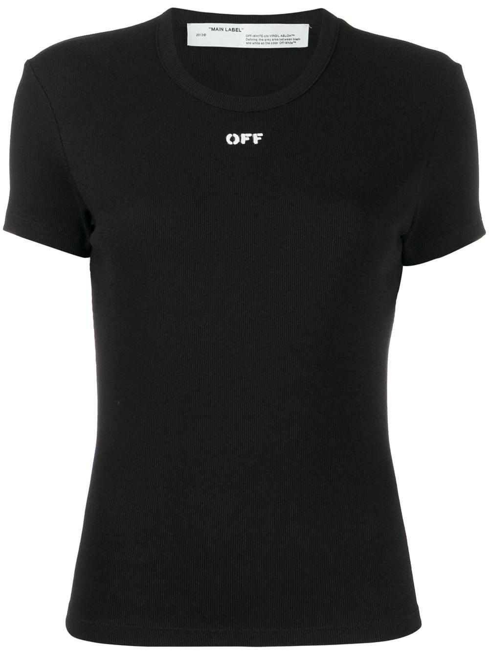 Off-White c/o Virgil Abloh Ladies Black Fitted Short Sleeved T-shirt - Lyst