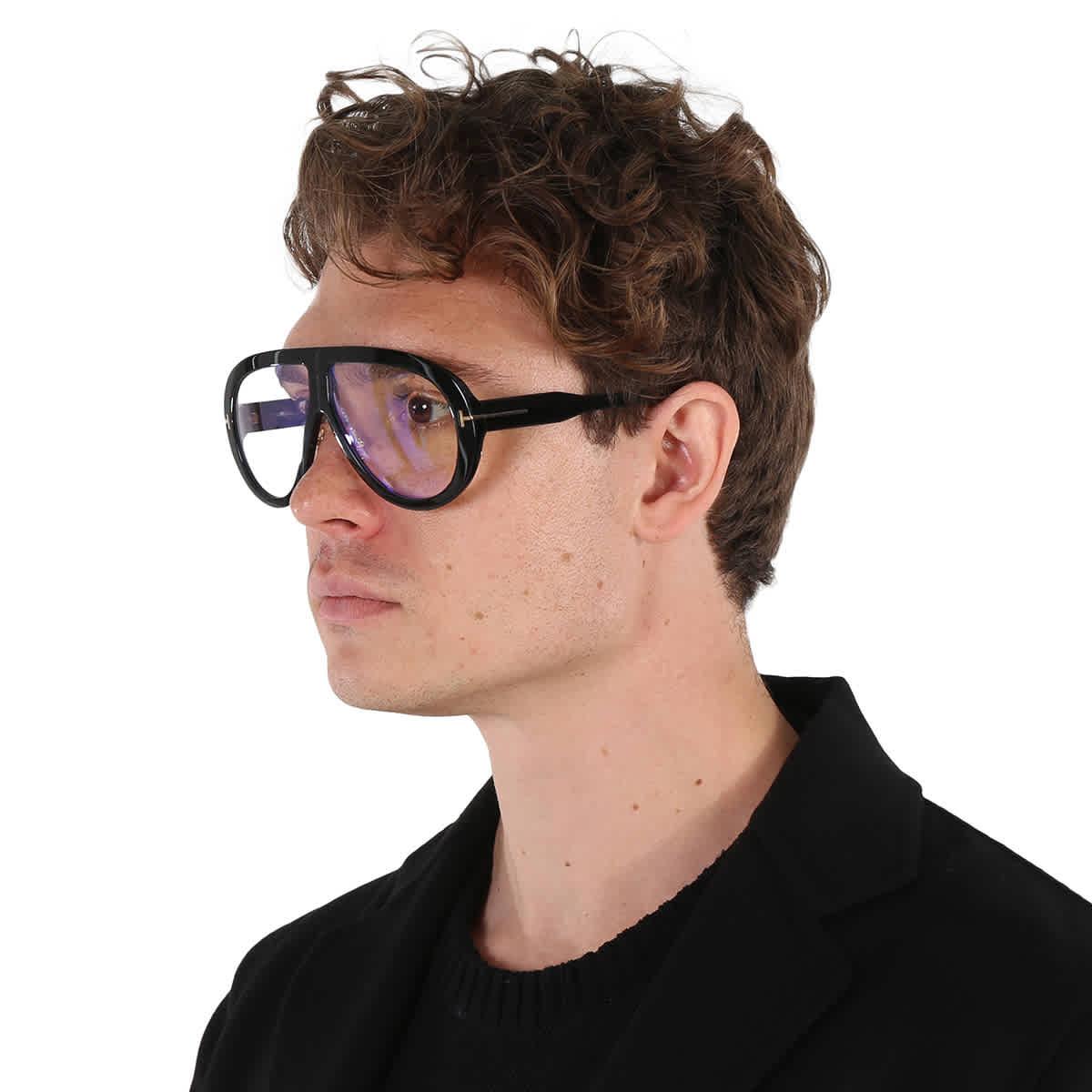 Tom Ford Troy Blue Light Block Pilot Sunglasses in Black | Lyst
