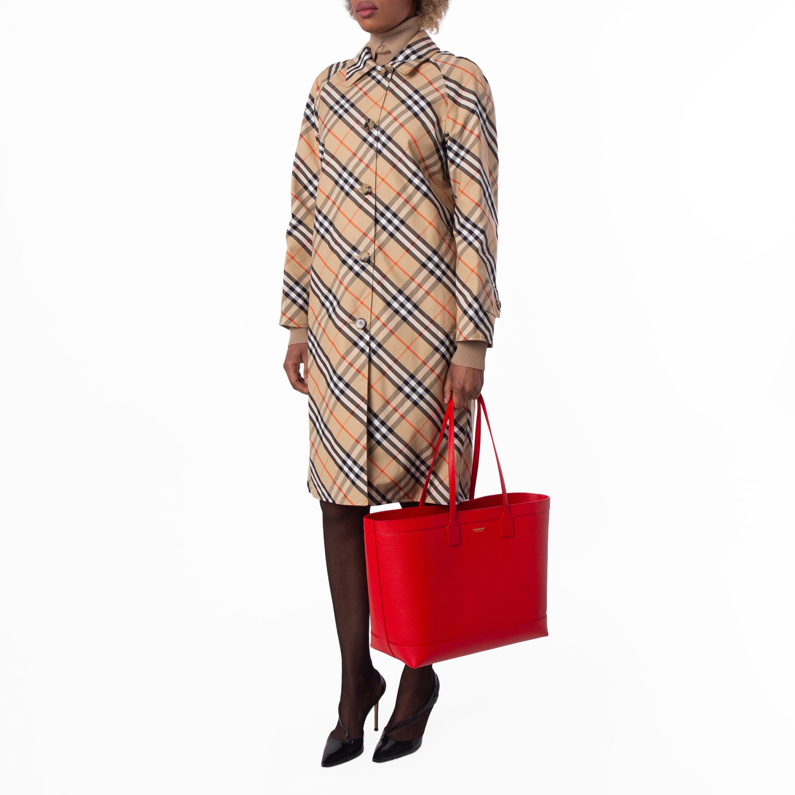 Burberry Md London Nova Check Tote Bag Medium in Red | Lyst