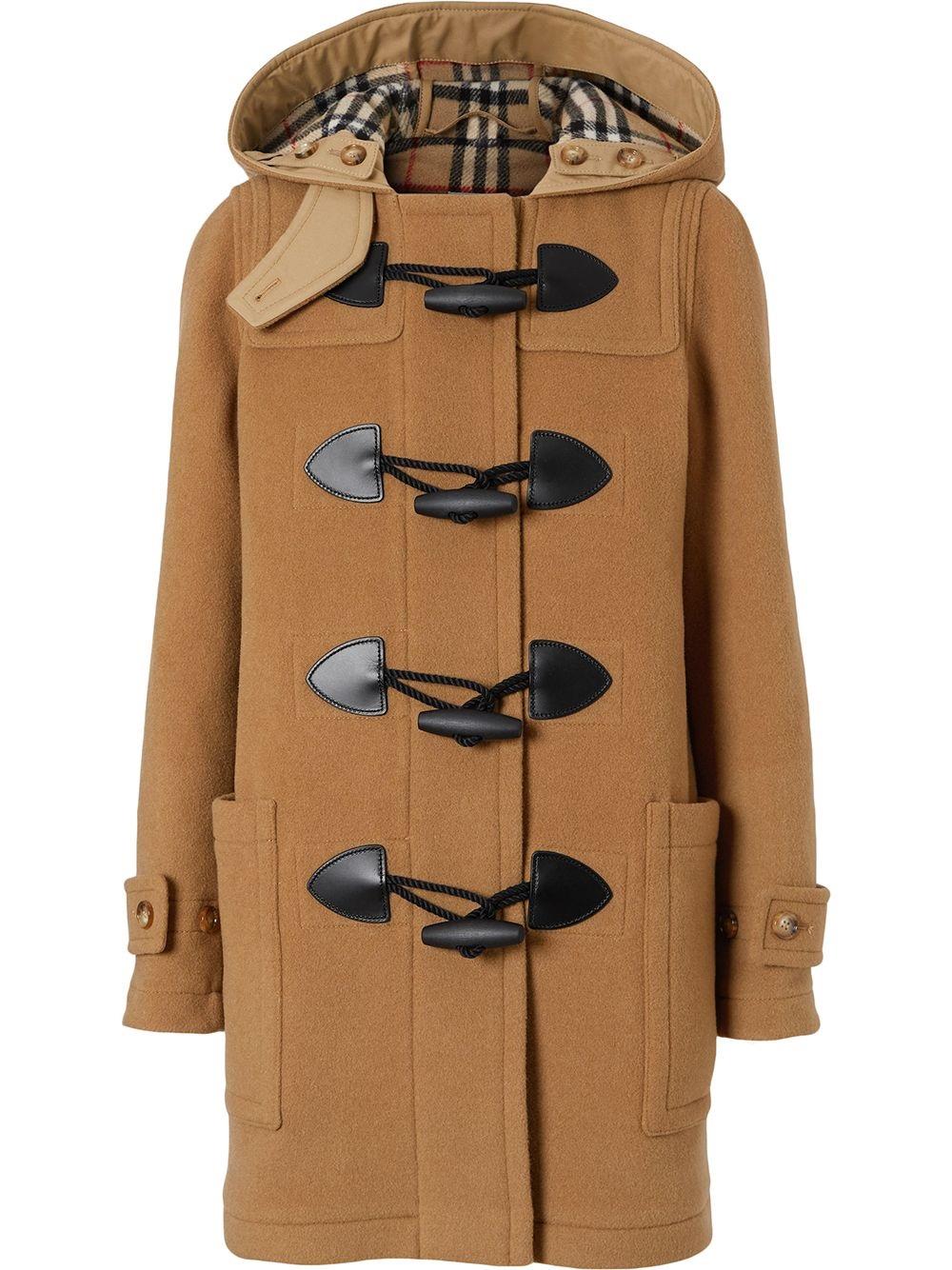 Burberry Ladies Beige Hooded Duffle Coat in Natural - Lyst