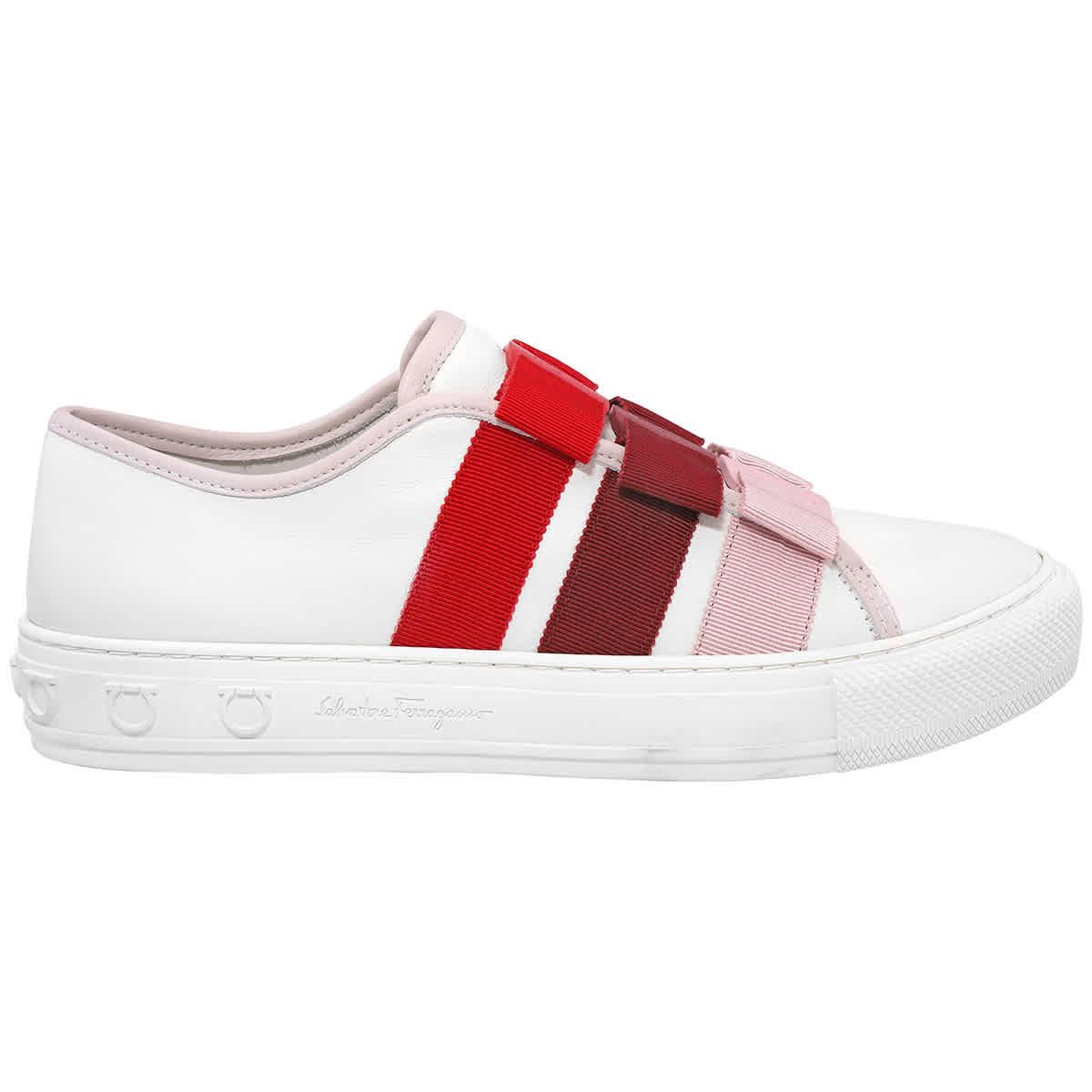 Ferragamo Nataly Vara Bow Sneakers in Red | Lyst
