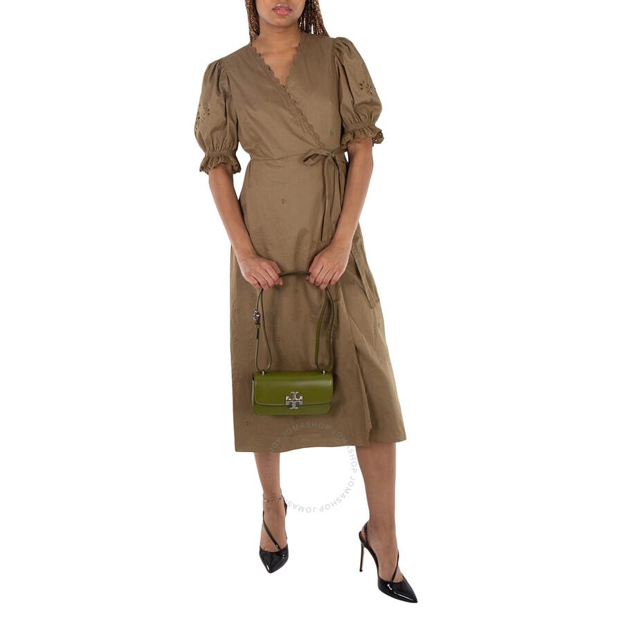 Tory Burch Eleanor レクタンギュラー　Matcha Green Tory Burch Ladies Convertible Matcha Small Eleanor Rectangular Bag