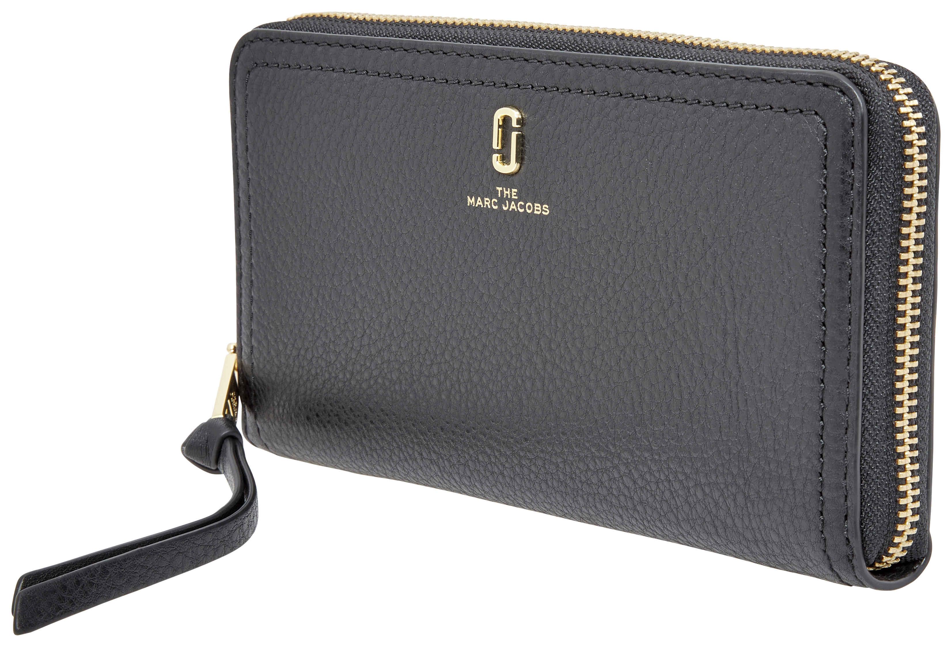 Marc Jacobs Leather Standard Continental Wallet in Black,Gold Tone 