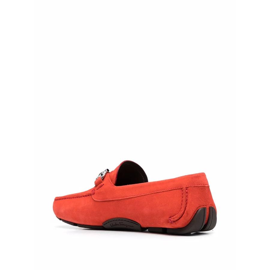 red ferragamo dress shoes Salvatore Ferragamo Men's PARIGI Red Suede Leather Loafers Slip On Shoes