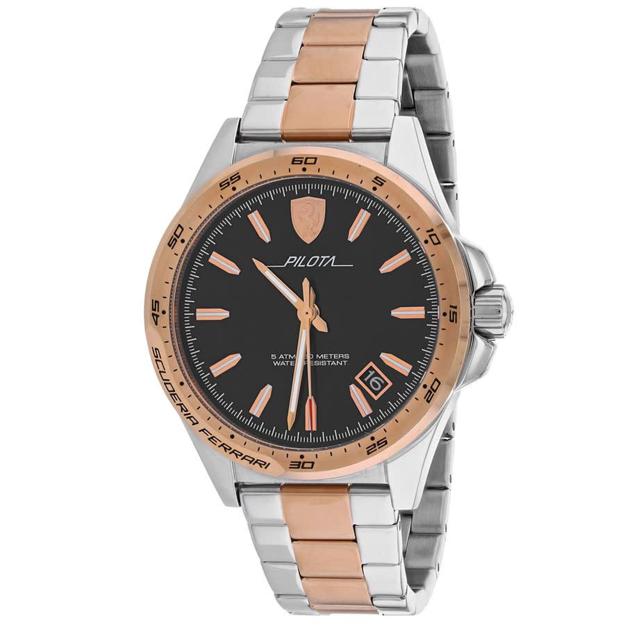 pilota black dial mens watch