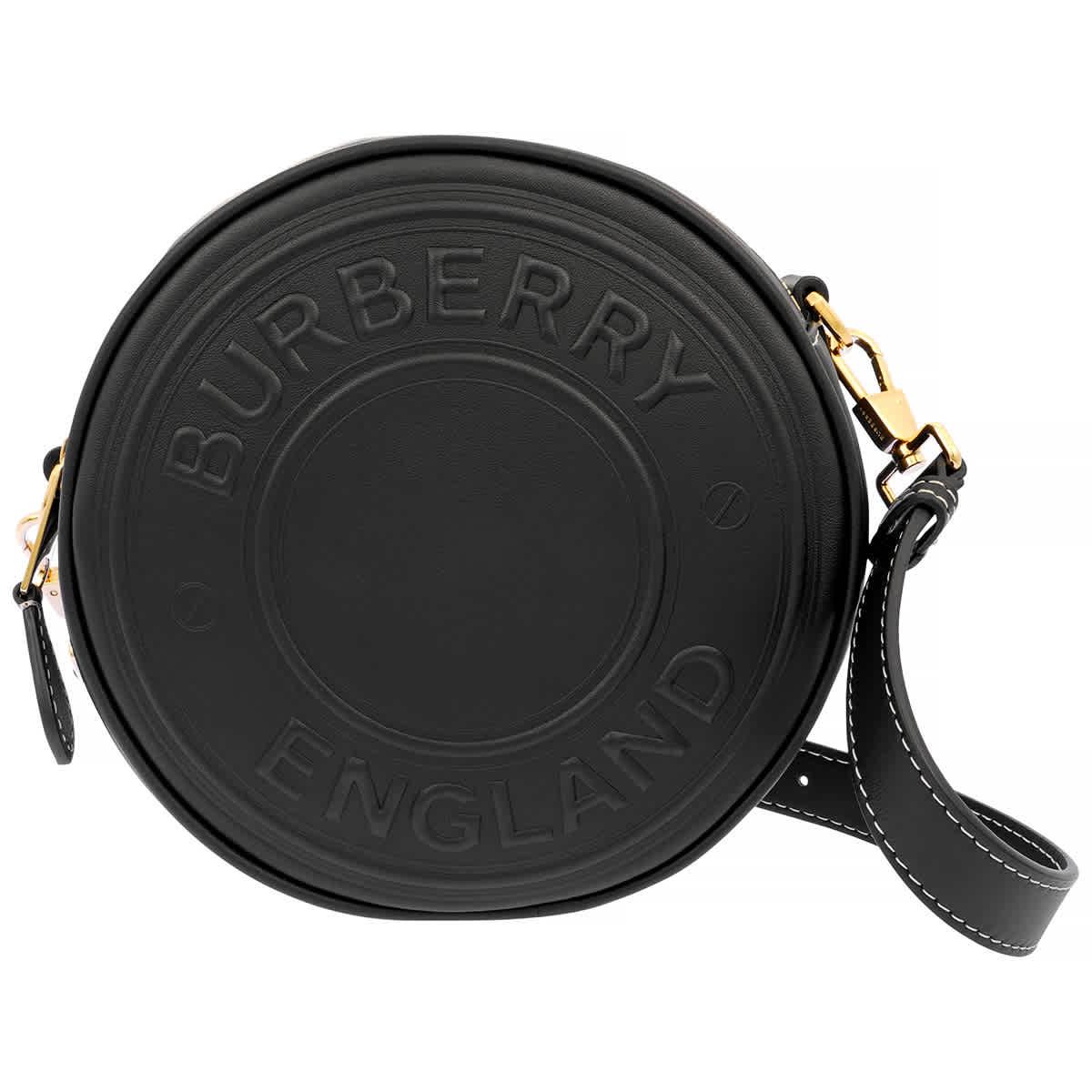 Burberry Black Leather Logo Embsed Round Louise Bag | Lyst