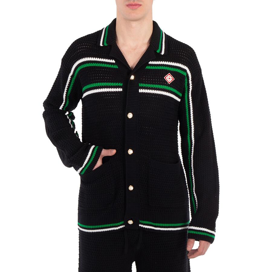 CASABLANCA Crochet Tennis Shacket in Black for Men Lyst